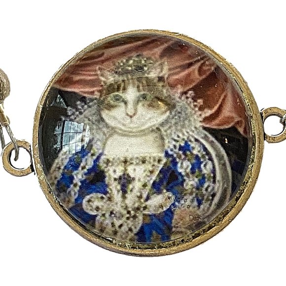 Regal Queen of Cats Cabochon Beaded Bracelet NEW - Picture 9 of 16